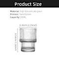 Miniatyrbilde 5 av 9: 6 biter glass Kaffe kopper Stablebare Glassvarer Stripe Enkel Transparent Cocktail Bar Drikkevarer Soda Vann Juice krus