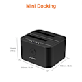 Miniatyrbild 4 av 10: Dual-bay Hårddisk Dockning Station USB C 3.0 Till SATA Hårddisk Caddy Dock