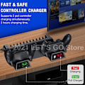 Miniatyrbillede 5 af 7: PS4 Slim Pro Lodret Stativ 2 Kontroller Oplader Station 2 Køler Blæser 12 Spil Slot