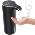 Miniatyrbillede 1 af 6: Automatisk Sæbe Dispenser Sort,  Skum Sæbe Dispenser Genopladelig Ikke-kontakt Automatisk Sæbe Dispenser