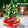 Miniatyrbilde 5 av 5: By juletre Roterende Musikk Eske Bygning Klosser Venner Julenissen LED Lys Skinner Xmas Klosser Leker