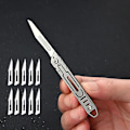 Miniatyrbillede 8 af 8: Rustfrit stål foldning skalpel medicinsk foldning kniv EDC udendørs udpakning lomme kniv