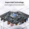 Miniatyrbild 6 av 6: Laddningsstation Multi Port GaN USB Laddare Skrivbord Typ C PD QC Snabb laddning