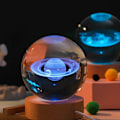Miniatyrbilde 1 av 4: 3D Krystall Lys Lampe Glødende Planetarisk Galakse Natt Lys Krystall Ball Natt Lys Nattbord Lys Hjemmeinnredning