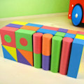 Miniatyrbild 3 av 6: 50 st EVA skum block safe bygg block bitar baby färgglada  konstruktion leksak