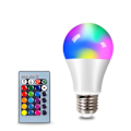 Pikkukuva 1 / 6: E27 LED RGB lamppu kohdevalo polttimo kaukosäädin ohjaus LEd polttimo