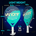 Miniatyrbild 5 av 6: Padel Racket Carbon Fiber Yta med EVA Minne Flex Foam Core Padel Tennis Racket Lättvikt