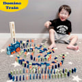 Miniatyrbillede 7 af 7: Børn El Domino Tog Bil Sæt Med Lyd  Lys Automatisk Lægge Dominoer Blokker Spil