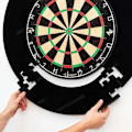 Miniatyrbild 1 av 6: Hög kvalitet Svart 17,75In Darttavla Surround För Darttavla Universell Vägg Skydd Splissning Darttavla Surround Ring Dart Tillbehör