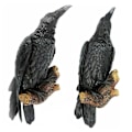 Miniatyrbillede 5 af 7: Falsk ravn harpiks statue fugl krage skulptur udendørs krager halloween indretning kreativ til have