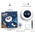 Miniatyrbild 6 av 7: Husdjur Svängskiva Fångande Träning Leksaker USB Laddning Katt Teaser Utbytbar Fjäder Interaktiv Auto Katt Toy Smart Teaser