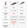Miniatyrbilde 5 av 7: RC Båt 2,4Ghz 55KM/ H Brushless Høy Speed Racing Skip 2200mAh Fjernkontroll Kontroll Speedboat Leker