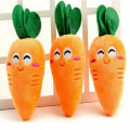 Pikkukuva 3 / 7: Oranssi söpö pentu lemmikki tarvikkeita porkkana vihannekset muoto pehmo puru squeaker ääni kitkuva vuorovaikutus koira lelut
