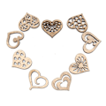Miniatyrbild 5 av 8: Hjärta Naturligt Trä Spån Openwork Trä Gör-det-själv Hantverk Scrapbook Utsmyckningar Hängande Ornament