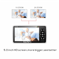 Miniatyrbilde 3 av 6: 5 tommers video babymonitor med kamera og lyd 4X zoom 22 timer batteri 1000 fot rekkevidde 2-veis lyd temperatur sensor
