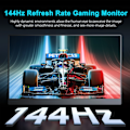 Pikkukuva 2 / 6: 2K 144Hz kannettava näyttö 17,3 tuumainen 2560x1440P IPS näyttö pelaamiseen