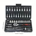 Miniatyrbild 2 av 6: 46 bitar Bil Reparation Verktyg Kit 1/4-tums Socket Set