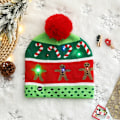 Miniatyrbillede 5 af 5: LED Jule Hue Sweater Strikket Beanie Jule Light Up Strikket Hue Jule Gave