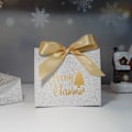 Miniatyrbillede 2 af 7: Glædelig jul gave æske og poser med bånd til indpakning kager og slik æske jule gave poser