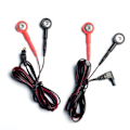 Miniatyrbillede 2 af 4: 2 stykker udskiftning elektrode TENS bly ledninger med 4 stykker adapter