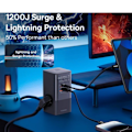 Miniatyrbillede 3 af 8: 35W Hurtig Opladning Digital Power Strip 7-i-1 Ladestation 4000W Nominel Strøm Digital Skærm