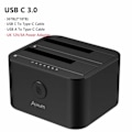 Miniatyrbillede 6 af 10: Dual-bay Hard Drive Docking Station USB C 3.0 To SATA Hard Drive Caddy Dock
