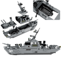 Miniatyrbild 5 av 6: Militär Serie WW2 Multifunktion Kust Frigat Gör-det-själv Modell Soldat Action Figurer Byggnadsblock Leksaker