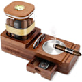 Miniatyrbild 1 av 6: Cigarr humidor cigarr askfat set trä cigarr tillbehör cigarr kutter