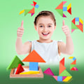 Miniatyrbild 2 av 7: Trä tangram pussel för barn med 7 färgade bitar pedagogisk hjärnteaser lärande leksak