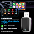 Miniatyrbillede 2 af 6: 2-i-1 Kablet til Trådløs CarPlay Adapter & Android Auto Trådløs Adapter Stik & Play