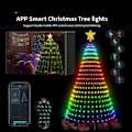 Miniatyrbild 2 av 7: Smart Christmas Tree Toppers Lights App DIY Picture LED RGB String Light Bluetooth Control LED Star String
