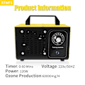 Miniatyrbild 5 av 7: 220V 60G ozon generator renare rengöring formaldehyd luft renare