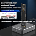 Miniatyrbild 2 av 7: Dual bay SSD m.2 case usb 3.1 PCIe NVME with M Key/B&M Key SSD enclosure Solid Disk case ssd docking station