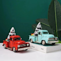 Miniatyrbillede 2 af 10: Retro nostalgisk stil jern jule lastbil model industriel stil bar café restaurant bløde rekvisitter