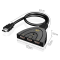 Pikkukuva 4 / 4: HDMI-yhteensopiva kytkin KVM jakaja  3 tulo 1 lähtö Mini 3 Portti Video Switcher Hub