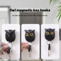 Miniatyrbillede 5 af 9: Bedste kvalitet 3 stykker Magnetisk Ugle Nøgleholdere Selvklæbende Magneter Hold Nøglering Nøgle Bøjle Kroge