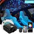 Miniatyrbillede 2 af 7: 16W  200 pieces 2m Twinkle RGBW Fiber Optic Star Ceiling Lights Kit Smart APP Sound Control LED Motor for Car Starry Sky Fiber Optic  Lys