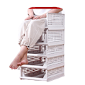Miniatyrbillede 1 af 7: Folde Opbevaring Rack Opbevaring Kurv Garderobe Tøj Layered Opdeling Hylde Organiser Opbevaring Rack