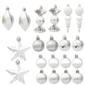 Miniatyrbild 3 av 4: 50 bitar Silver Rött Specialformad Jul Ball Ornament