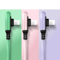 Miniatyrbillede 2 af 6: 90 grader USB kabel til iPhone 14 13 12 11 Pro Max XR XS 8 7 6s 5s hurtig opladning oplader data kabel