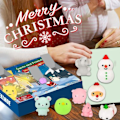 Miniatyrbilde 5 av 7: Jul advent kalender med utsøkt gave boks søt snømann mochi dyr nedtelling leketøy