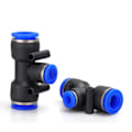 Miniatyrbilde 1 av 6: PE Air Koblinger 4mm 6mm 8mm 10 12MM Pneumatisk Fitting Quick Connect Slip Lock Tee 3Way Plast Pipe