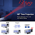 Miniatyrbilde 2 av 6: LED Digital Projeksjon Alarm Klokke Bord Elektronisk Alarm Klokke med Projeksjon FM Radio Tid Projektor