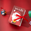 Miniatyrbild 9 av 11: 4 bitar bok form god jul godis lådor påsar jul tomten gåva ask