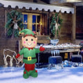 Miniatyrbillede 3 af 5: Oplyst jul Iatable Elf Jule Elver Iatable Gård Dekor Julemand Hjælper Nisser Figur Karakter