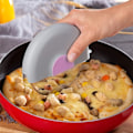 Miniatyrbillede 2 af 5: Vaskbar pizza kniv husholdning køkken gadget kreativ rund rulle kniv rustfrit stål