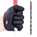 Miniatyrbillede 4 af 9: Fiske handsker Anti-skrid Beskyt Hånd mod Puncture Rad Fisherman Professional Fang Fisk Latex Jagt handsker