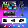 Miniatyrbild 7 av 7: Professionell Podcast Mikrofon Ljudkort Kit för PC Smartphone Bärbar dator Dator Vlogg Inspelning Live Streaming YouTube