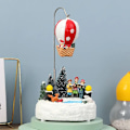 Miniatyrbilde 8 av 11: Lysende jule landsby musikk roterende nisse nisse tre jule pynt