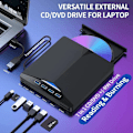 Miniatyrbillede 3 af 7: 7-i-1 USB 3.0 Type-c Ekstern DVD RW CD Drive Brænder Læser afspiller